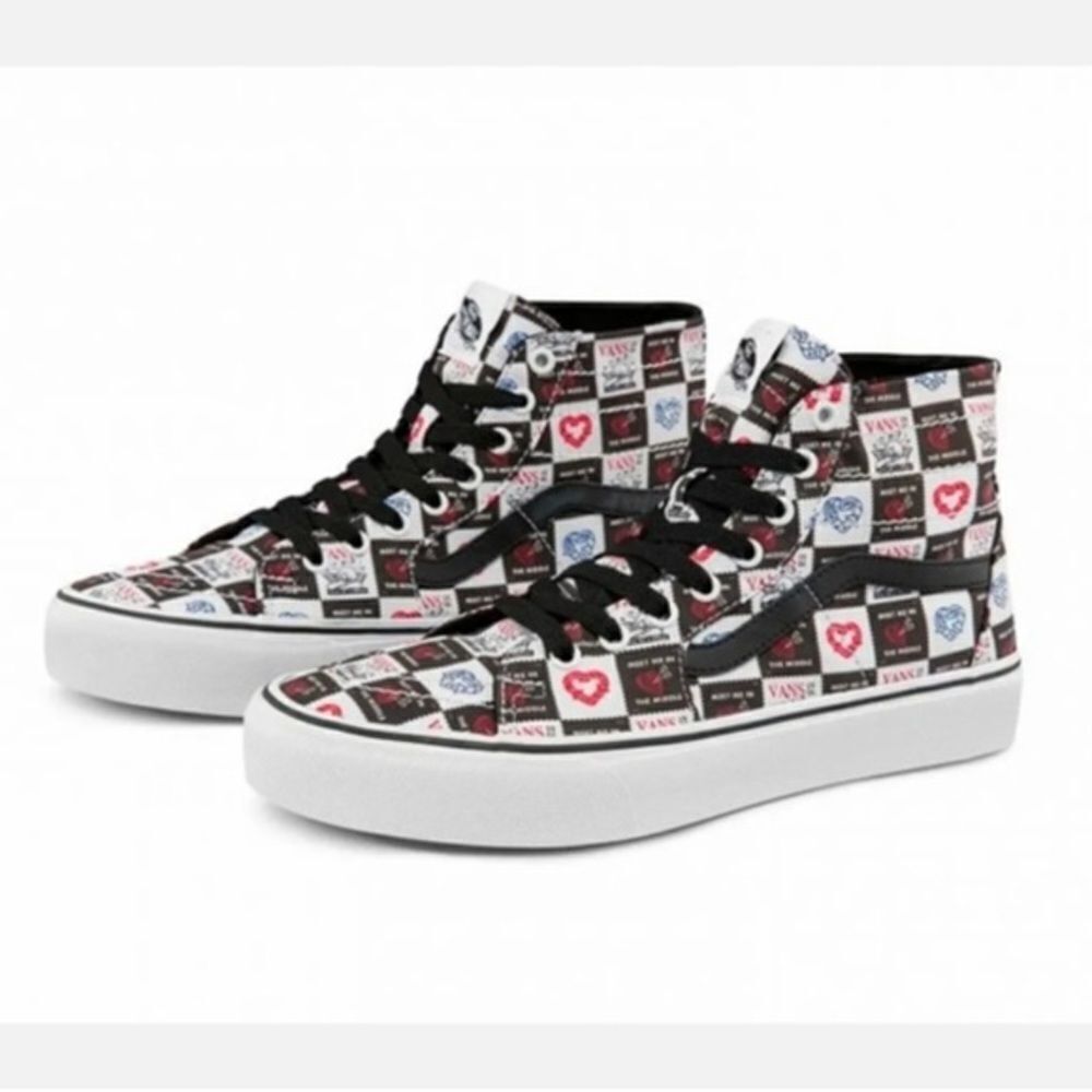 Vans SK8 Hi Tapered Love Letters Black/White Men's Classic Skate Shoes S… - Picture 2 of 11